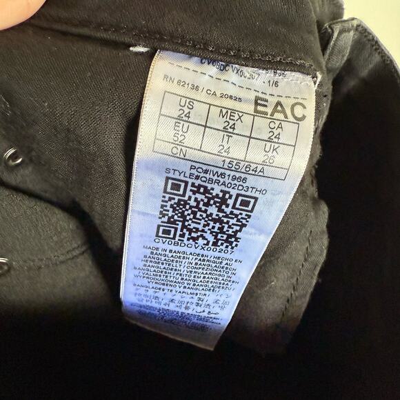 Guess Womens Jeans 24 Medium Rise Curvy Skinny Sienna Black Denim Stretchy - Picture 6 of 9